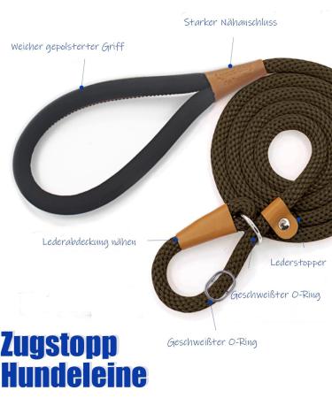 Lynxking Dog Tow Lines - Durable Retriever Leine for Small Medium & Large Dogs | Brown 0.9cm x 180cm - Buy Online on GoSupps.com