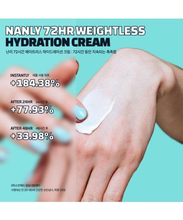 72 Hours Weightless Hydration Cream | Vegan & Cruelty-Free Moisturizing Daily Face Cream | Soothing & Brightening for All Skin Types | Korean Skin Care (1.85 fl.oz - Buy Online on GoSupps.com