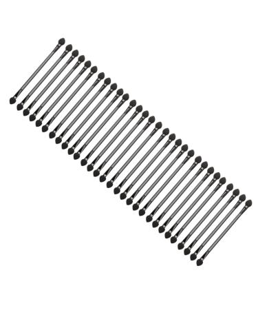 Outanaya 30pcs Double Ended Eyeshadow Brush Makeup Tool Beauty Eyeshadow Brush Sponge Black Artificial Fiber