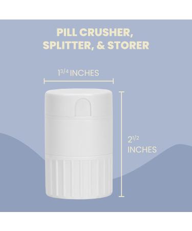 3-in-1 Pill Cutter Splitter & Crusher with Twin Compartment Storage - Heavy Duty Ideal for Medicine & Vitamins - Buy Online on GoSupps.com