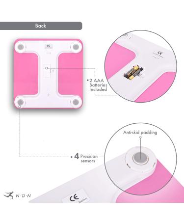 NDN LINE Digital Bathroom Scale - Pink Positive Message for Teens & Women - Love Yourself - Buy Online on GoSupps.com