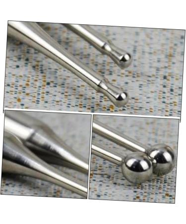 Minkissy Ear Cleaner & Hand Massager - Stainless Steel Acupuncture Tool & Massage Stick (2-Pack) - Practical Face & Body Massage Device Silver - Buy Online on GoSupps.com