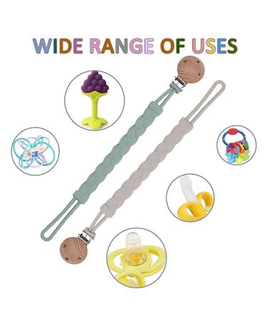 Premium Silicone Pacifier Chain Set - 2 Pack for Boys & Girls | Durable Soft & Flexible Pacifier Clips to Keep Pacifier Clean - Buy Online on GoSupps.com