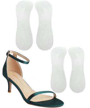 (2 Pairs)Weight Shifting Insoles for High Heels Women Gel Cushion High Heel Inserts Insoles for Pain Relief Self-Adhesive Heel Pad for Shoes Comfort Sandal Insert Anti-Slip 2 Clear for 5-7.5 Women S-5-7.5 2 Clear