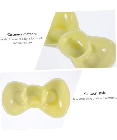 MAGICLULU Condiment Containers 1pc Dipping Dish Sauce Dim Sum Dishes Ceramics Dessert Plates Ceramic 13.2X7.8X2.8CM Yellow - Buy Online on GoSupps.com