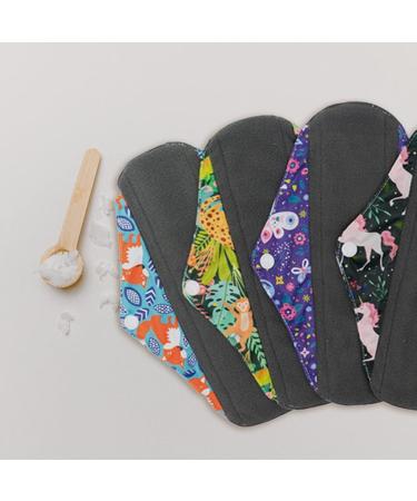 Washable Overnight Incontinence Pads 5pcs | Long Liners with Wings for Women | Reusable Cotton Period Diapers | Ideal for Menstrual Hygiene and Leak Protection - Buy Online on GoSupps.com