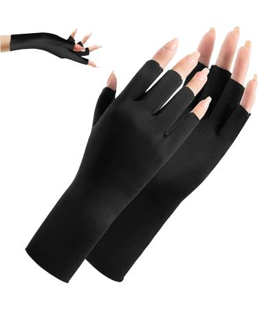 1 Pair Uv Glove for Gel Manicures Breathable Uv Protection Gloves UPF50+ Uv Nail Gloves Fingerless Manicure Gloves Uv Protection for Nail Art Skin Care Black Beauty Supplies - Buy Online on GoSupps.com