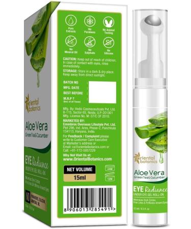 RKBROTHERS Oriental Botanics Aloe Vera Green Tea & Cucumber Eye Radiance Under Eye Gel Roll on 15ml (Pack of 2) - Buy Online on GoSupps.com