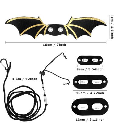Flyan 1 Set Adjustable Lizard Leash 3 Sizes Reptile Leather Harness Bearded Dragon Rope with Cool Wings for Amphibians Chameleons Small Pet Animals - Buy Online on GoSupps.com