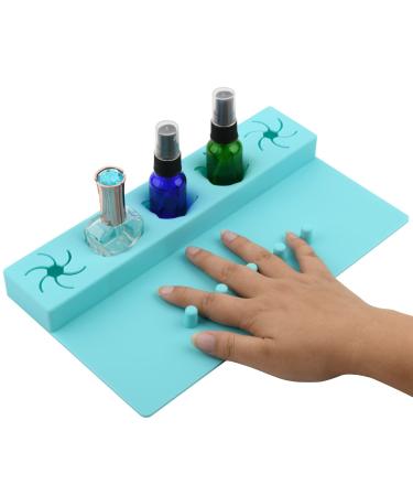 Beautyflier Soft Silicone Nail Polish Bottle Holder Nail Polish Organizer Nail Station for Salon Home DIY Manicure Tools Nail Art (Blue)