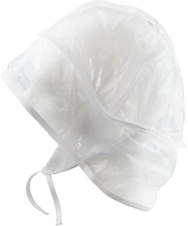 Waterproof Foldable Travel Rain Bonnet Hat 2 Pack - White | One Size with Ties - Buy Online on GoSupps.com