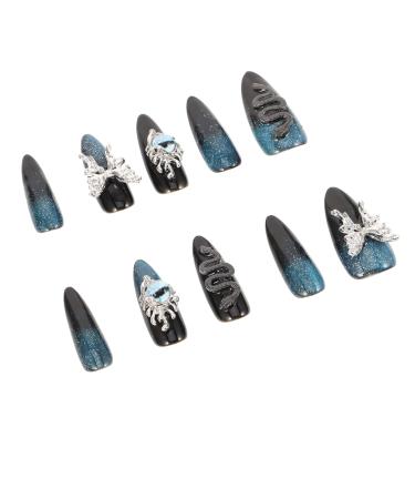 Beaupretty 1 Set Devil Eye Fake Nails Manicure Kit Stickers for Nails Long Nail Tips Adhesive Nail Tips Adhesive Nails Nail Tips for Nails Professional Nails Stickers False Nails Plastic