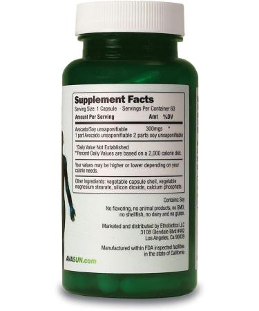 AvaSun Avocado Soy Unsaponifiable 300mg - Joint Nutrition Supplement - 60 Day Supply - Buy Online on GoSupps.com