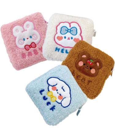 Healifty 16 Pcs Napkin Storage Bag Organizer | Multi-Function Cute Handbag Tampons Coin Purse | Plush Menstrual Pad Period Bag - Buy Online on GoSupps.com