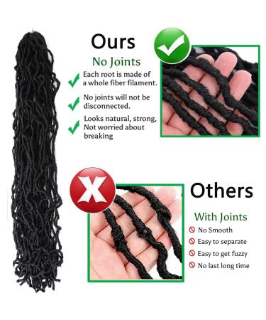 36 Inch Soft Locs Crochet Hair - 5 Packs of Curly Faux Goddess Locs for Black Women in 1B - Buy Online on GoSupps.com