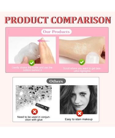  Jiounie Roll-on Glitter Body Gel Glitter Body Gel Glitter Body Gel Face Gel Shiny Hair Gel 25 ml White #01 - Buy Online on GoSupps.com
