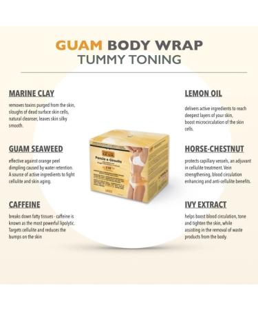 GUAM TUMMY & WAIST Stomach Wrap for Cellulite Reduction | Seaweed & Caffeine Anti Cellulite Lipo Wraps | Tighten Loose Belly Skin | Cellulite Remover Tummy Wrap for Flat Tummy | 1.1 LB - Buy Online on GoSupps.com