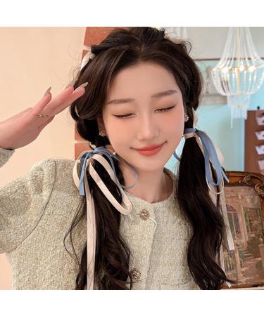 JSGHGDF Ribbon Hair Clip Long Ribbon Hairpins Sweet Hairclips Hair Barrettes for Women Side Styling Red pair - Buy Online on GoSupps.com
