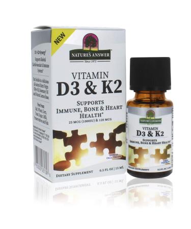 Nature's Answer Vitamin D3 & K2 25 mcg (1000 IU) & 120 mcg 0.5 fl oz (15 ml)