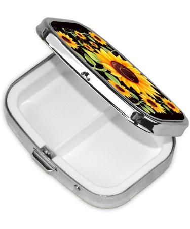 Buy Cute Sunflower 2 Compartment Pill Case | Travel Pill Organizer & Purse Pill Box | Perfect Gift - Buy Online on GoSupps.com