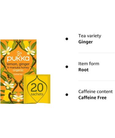 Pukka Lemon Ginger & Manuka Honey Herbal Tea 20 sachets - Buy Online on GoSupps.com