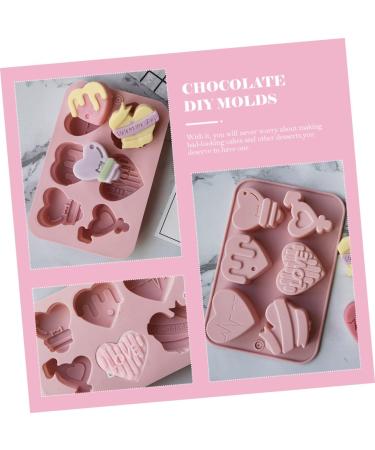 Alipis 2pcs Heart Chocolate Mold DIY Candle Mould Heart Shaped Dessert Mold Tray Mousse Pink - Buy Online on GoSupps.com