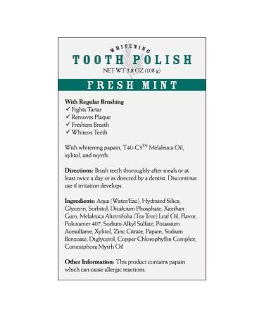Melaleuca Whitening Tooth Polish Paste without Fluoride - Fresh Mint 3.8oz | International Shipping - Buy Online on GoSupps.com