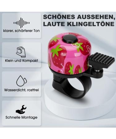 Buy Loud 120dB Bicycle Bell for Kids & Adults - Strawberry Pink Bike Accessory | Perfect for Bicycles Scooters & Tricycles - Buy Online on GoSupps.com