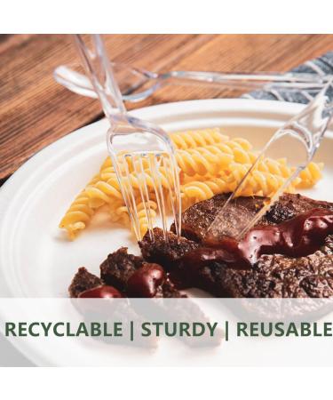 Clear Plastic Cutlery Set | 150 Piece Heavy Duty Disposable Party Supplies | 50 Clear Forks Spoons and Knives | Perfect Disposable Cutlery Set for Any Occasion 150 Knives Forks and Spoons - Buy Online on GoSupps.com