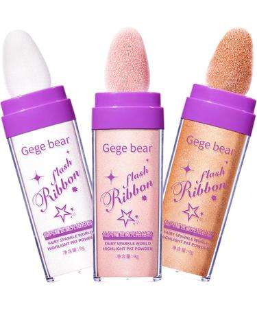 3pcs Highlight Pat Powder Body & Face Highlighter - Glitter Shimmer Sticks in Assorted Colors | International Shipping | Makeup Essentials - Buy Online on GoSupps.com