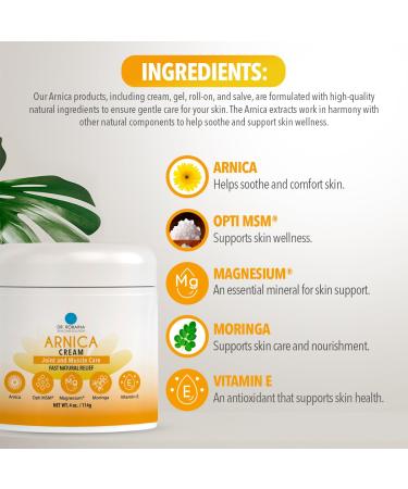 Dr. Robaina Arnica Bruise Cream 4 oz Concentrated Arnica & Vitamin K Moisturizer for Skin That Looks More Even After Bumps & Cosmetic Touch-Ups Fast-Absorbing Non-Greasy Made in USA 1 Unit - Buy Online on GoSupps.com