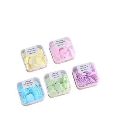 450 Pcs Portable Paper Soap Sheets Multi-Color Fruit Scented Collection 450 Single-Use Tablets Pink Strawberry Yellow Lemon Blue Blueberry Green Apple Purple Grape