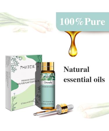 PHATOIL Citronella Essential Oil 10ML - Pure & Undiluted Citronella Oil for Home Diffusers - Buy Online on GoSupps.com