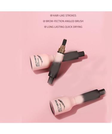Angled Brush and Dip Liquid Eyebrow Gel Liquid Eyebrow Brush Brow Pencil with Hair like Strokes Long Lasting Quick Drying Waterproof Eyebrow Tint Dye (02taupe) - Buy Online on GoSupps.com