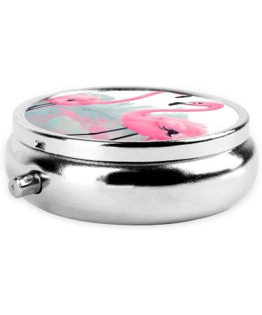 Shop Pink Flamingo Round Pill Box - 3 Compartment Travel Organizer for Easy Pill Storage - Buy Online on GoSupps.com