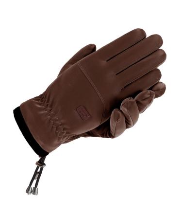 S5E5X Mens Winter Touchscreen Gloves Ski Gloves Waterproof Windproof Snow Mittens Snowboard Leather Gloves for Cycling Running Skiing Outdoor Work One Size Brown