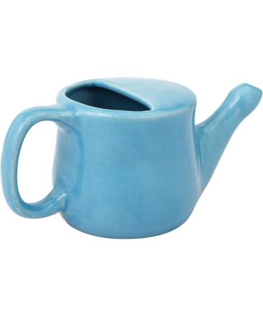 Spill-Proof Ceramic Neti Pot + 5 Neti Salt Sachets | Sky Blue | 250 ML - Buy Online on GoSupps.com