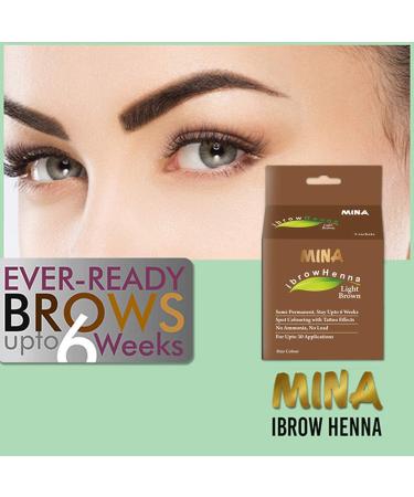 Buy Mina I-Brow Henna Regular Pack & Tint Kit Light Brown Medium Brown Dark Brown Black Blonde International Shipping Available - Buy Online on GoSupps.com