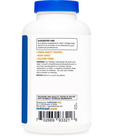 Nutricost Vitamin E 400 IU 240 Softgel Capsules - Gluten Free Non-GMO - 240 Count - Buy Online on GoSupps.com