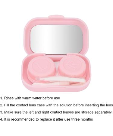 Travel Contact Lens Case Kit - Mini Portable Lens Box Set with Tweezers & Remover Pen (Pink) | International Shipping - Buy Online on GoSupps.com
