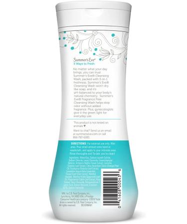 Summer's Eve 5 in 1 Cleansing Wash - Fragrance Free 15 fl oz | Gentle Feminine Hygiene - Buy Online on GoSupps.com