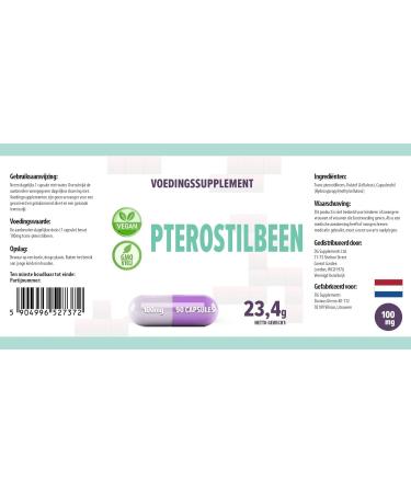 Pterostilbene 100mg 90 Vegan Third-Party Laboratory Tested High Strength Supplement - Buy Online on GoSupps.com