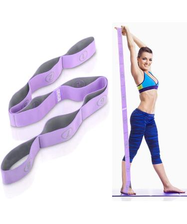 DEHUB Elastic Yoga Stretching Strap - Multi-Loop for Physical Therapy, Pilates, Yoga, Dance & Gymnastics - Purple - Buy Online on GoSupps.com
