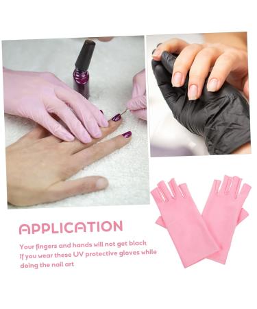 Healeved 2 Pairs Nail Gloves Nail Art Anti-uv Gloves Gel Manicures Gloves Protective Gloves Manicure Uv Gloves Nail Uv Gloves Nail Nails Gel Nail Polish Spandex Fingerless Pink - Buy Online on GoSupps.com