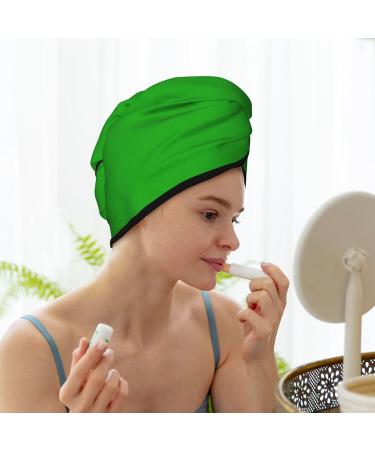 Green Microfiber Hair Towel - Super Absorbent Coral Velvet Wrap for Women | Quick Dry Cap for Long Curly & Thick Hair - Buy Online on GoSupps.com