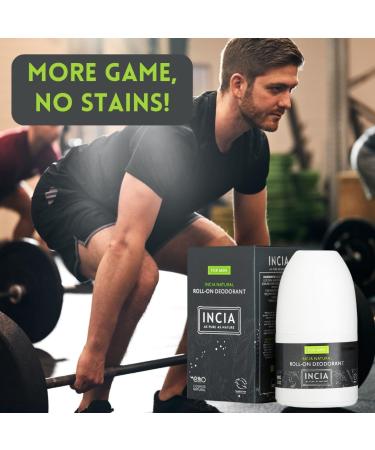 INCIA Natural Sensitive Roll-On Deodorant For Men 50ml - Buy Online on GoSupps.com