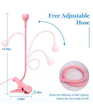Buy Krofaue UV Nail Polish Curing Lamp - 3W Gel Gooseneck Nail Dryer with 4 Levels | Professional Pink Nail Art Tool - Buy Online on GoSupps.com