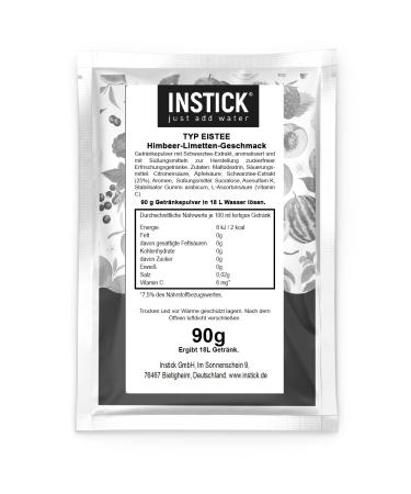 Intick Sugar-Free Instant Iced Tea Powder - Raspberry & Lime Black Tea | Vegan Low-Calorie Drink Pack for 18L | Refreshing Flavored Beverage with Vitamin C - Buy Online on GoSupps.com