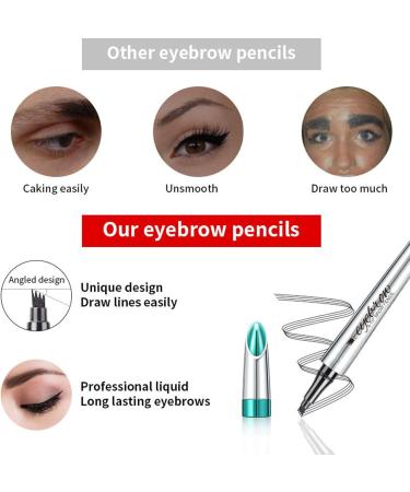 Eyebrow Pencil Eye Pencil Cosmetics Eyebrow Pencil4TIP Natural Liquid Filler Mascara Cosmetics Lasts All Day for Girls Makeup Dark Coffee - Buy Online on GoSupps.com
