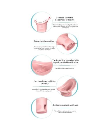 Buy Silicone Eye Flushing Cup - Soft Eye Washer for Gentle Cleaning | Ideal for Men & Women | Pink Eye Rinse with Scale - Buy Online on GoSupps.com